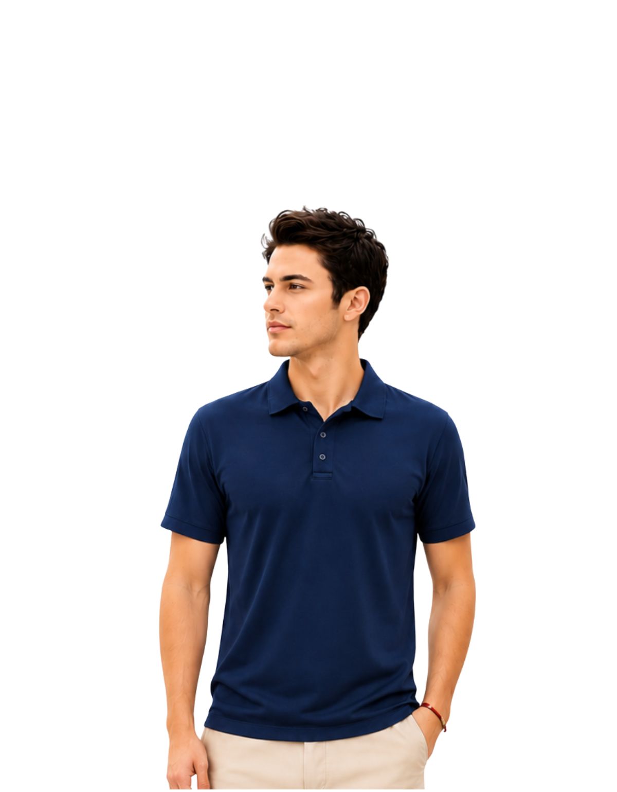 Polo dryfit manga corta azul marino hombre