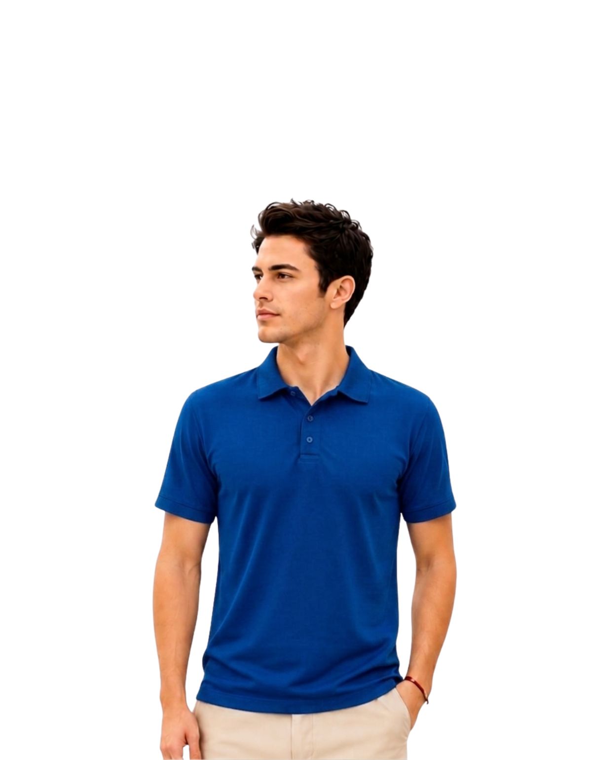 Polo dryfit manga corta azul rey