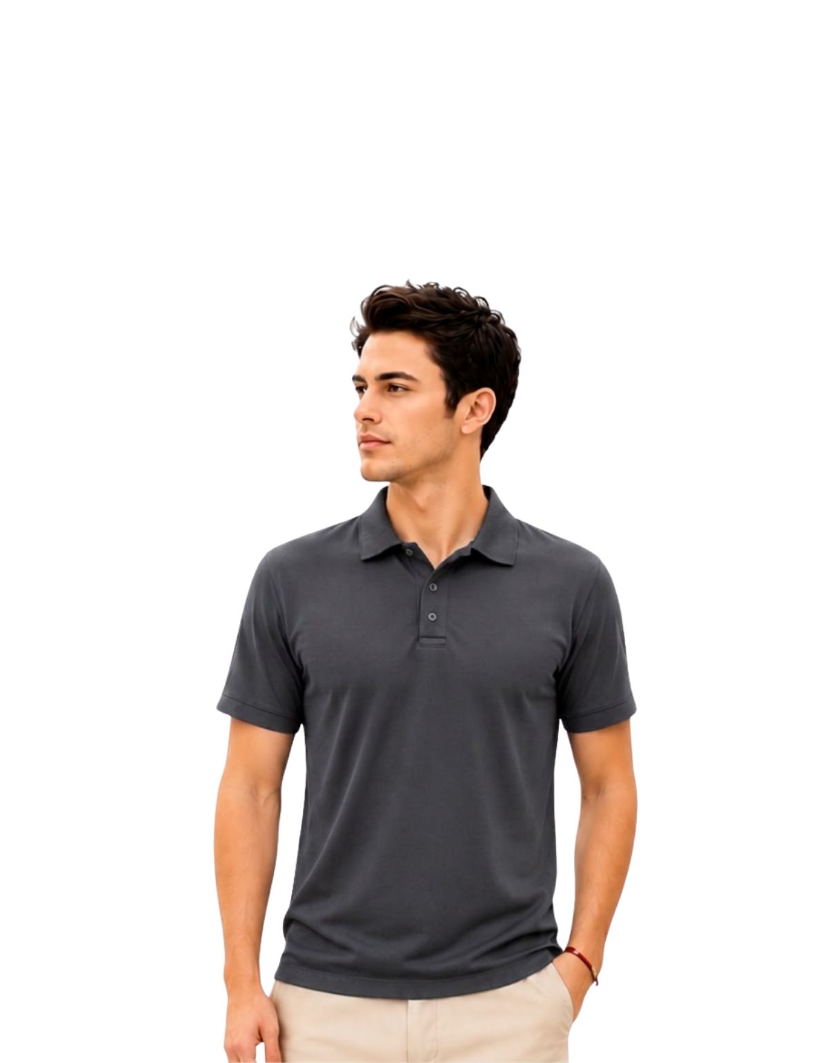 Polo dryfit manga corta gris oxford