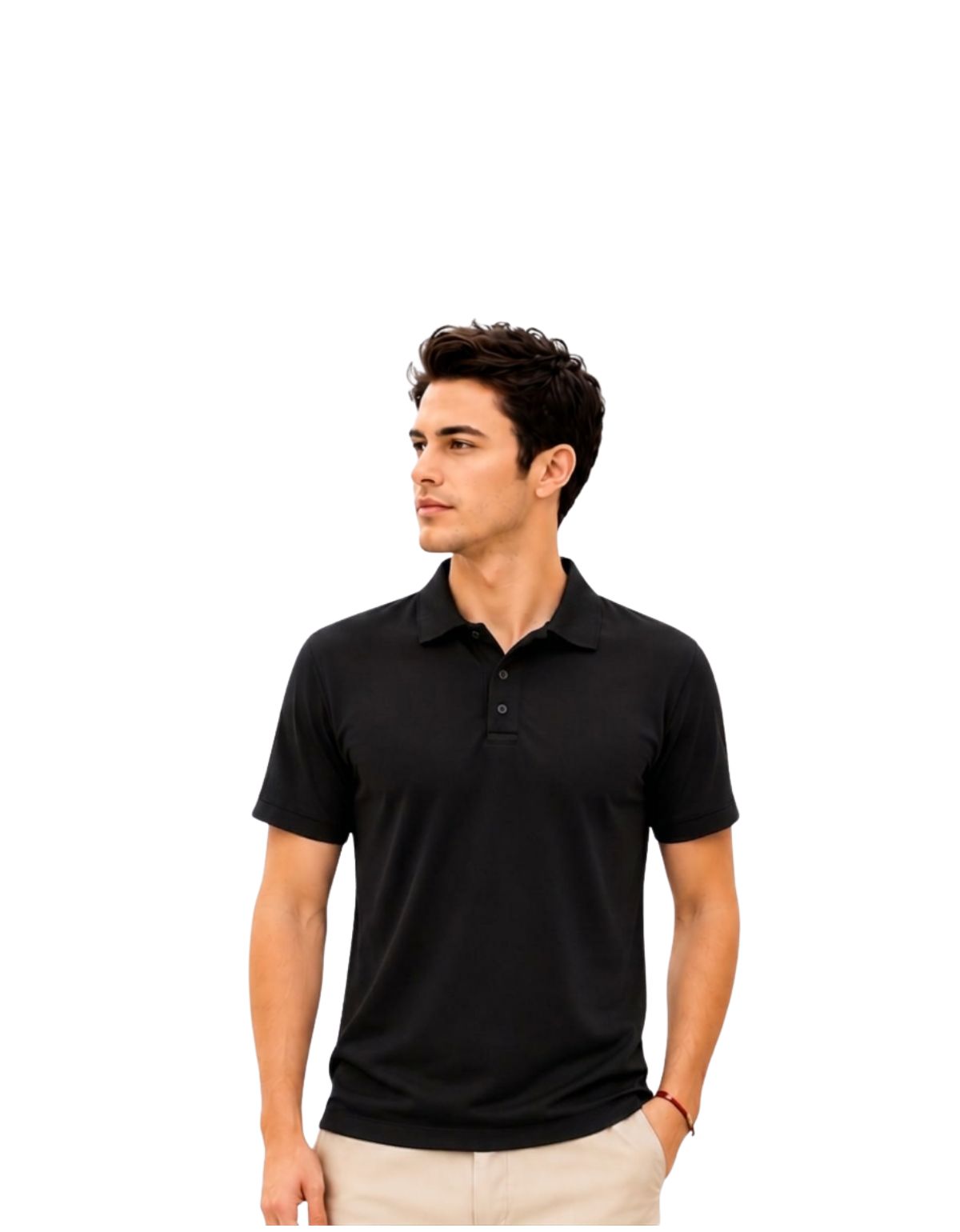 Polo dryfit manga corta negro hombre