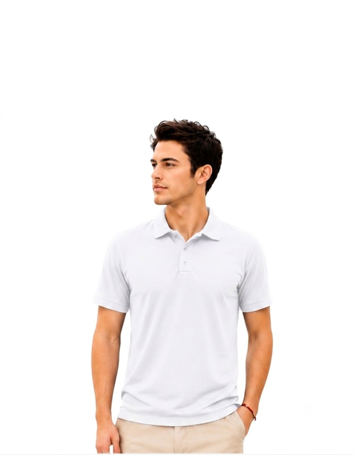 Polo dryfit manga corta blanca