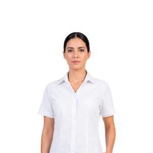Blusa oxford blanca manga corta dama