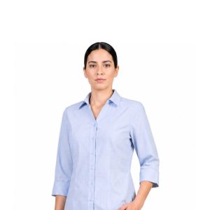 Camisa Oxford azul cielo manga 3-4