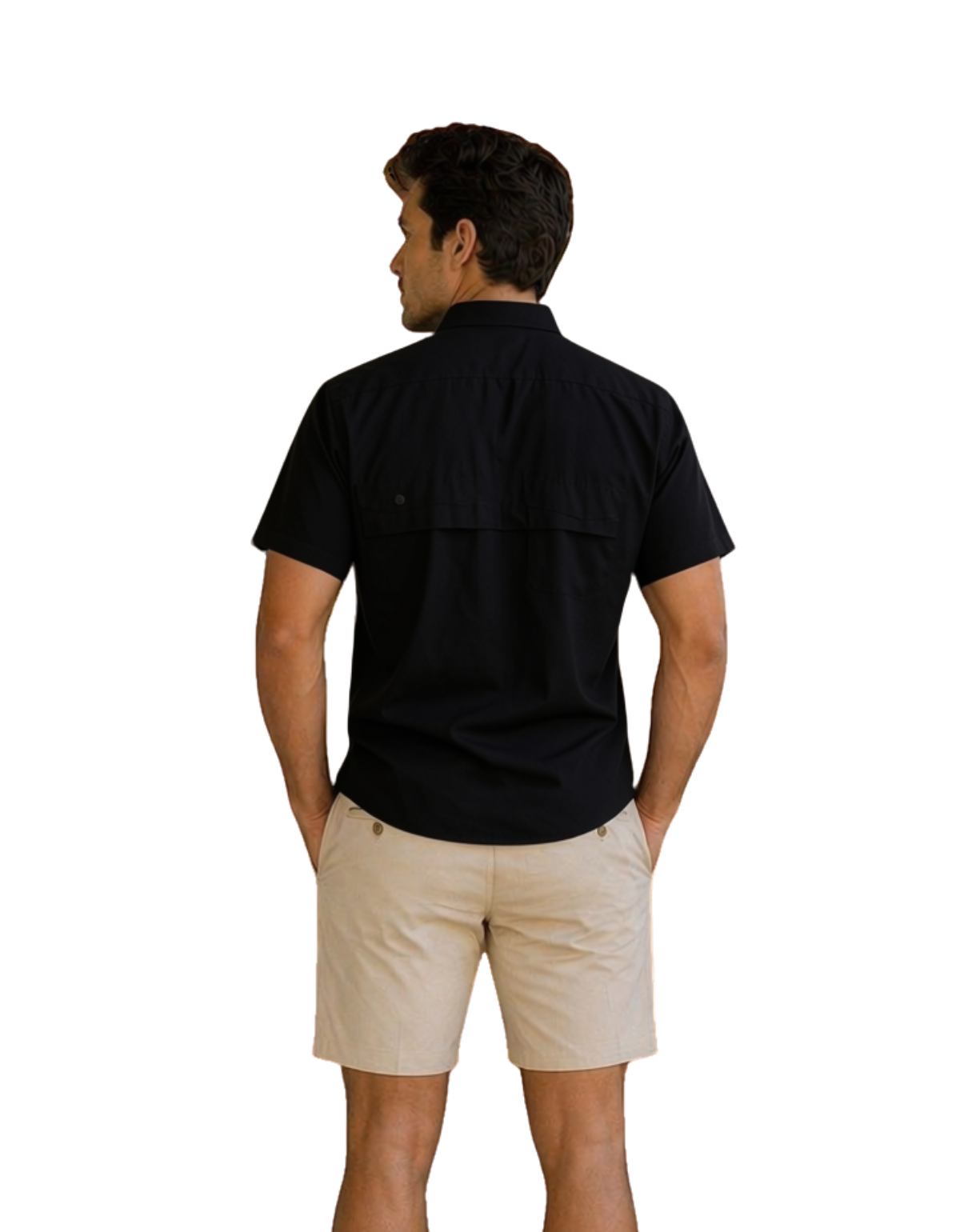 Camisa cazadora manga corta para hombre - Imagen 2