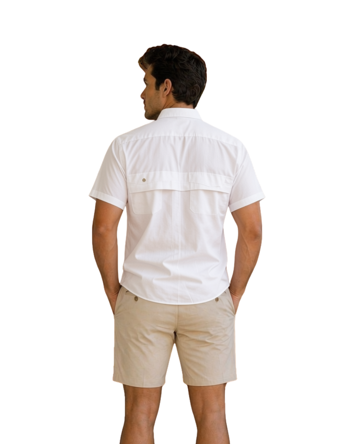 Camisa cazadora manga corta para hombre - Imagen 4